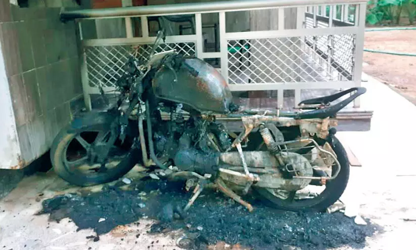 bike caught fire