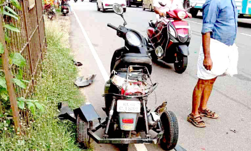 ടിപ്പര്‍ലോറി കയറി; ഭിന്നശേഷിക്കാര​െൻറ കാല്‍ അറ്റു