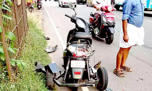 ടിപ്പര്‍ലോറി കയറി; ഭിന്നശേഷിക്കാര​െൻറ കാല്‍ അറ്റു