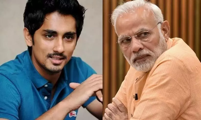 Actor Siddharth and Modi