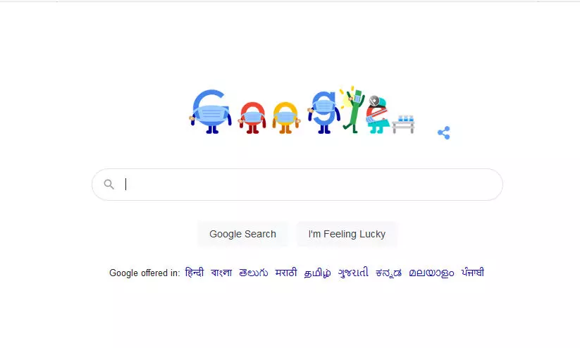 മാസ്​ക്​ ധരിച്ചെത്തിയ ഗൂഗ്​ൾ പറയുന്നു വാക്​സിൻ എടുക്കു, ജീവൻ രക്ഷിക്കു