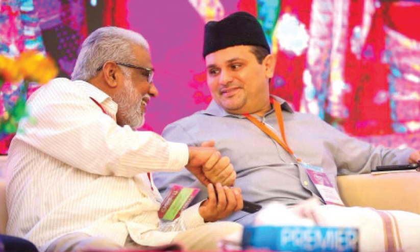 professor k moosa with munawarali thangal