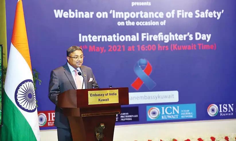 അ​ഗ്​​നി​സു​ര​ക്ഷ വെ​ബി​നാ​ർ സം​ഘ​ടി​പ്പി​ച്ച്​ ഇ​ന്ത്യ​ൻ എം​ബ​സി