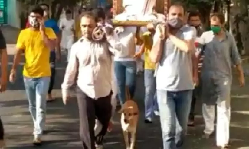 Gujarat Sadhvis Faithful Dog Walks 5 Km for Her Funeral Procession, Proves Loyalty is Beyond Death