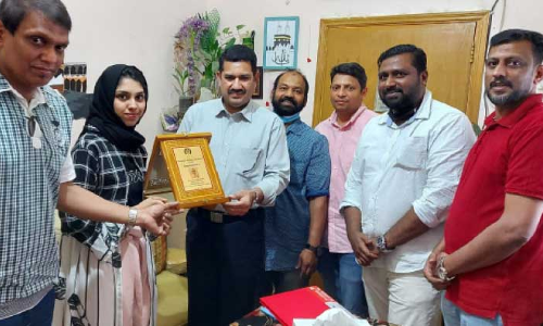 തലശ്ശേരി വെൽഫെയർ അസോസിയേഷൻ മർവ മുസ്തഫയെ ആദരിച്ചു