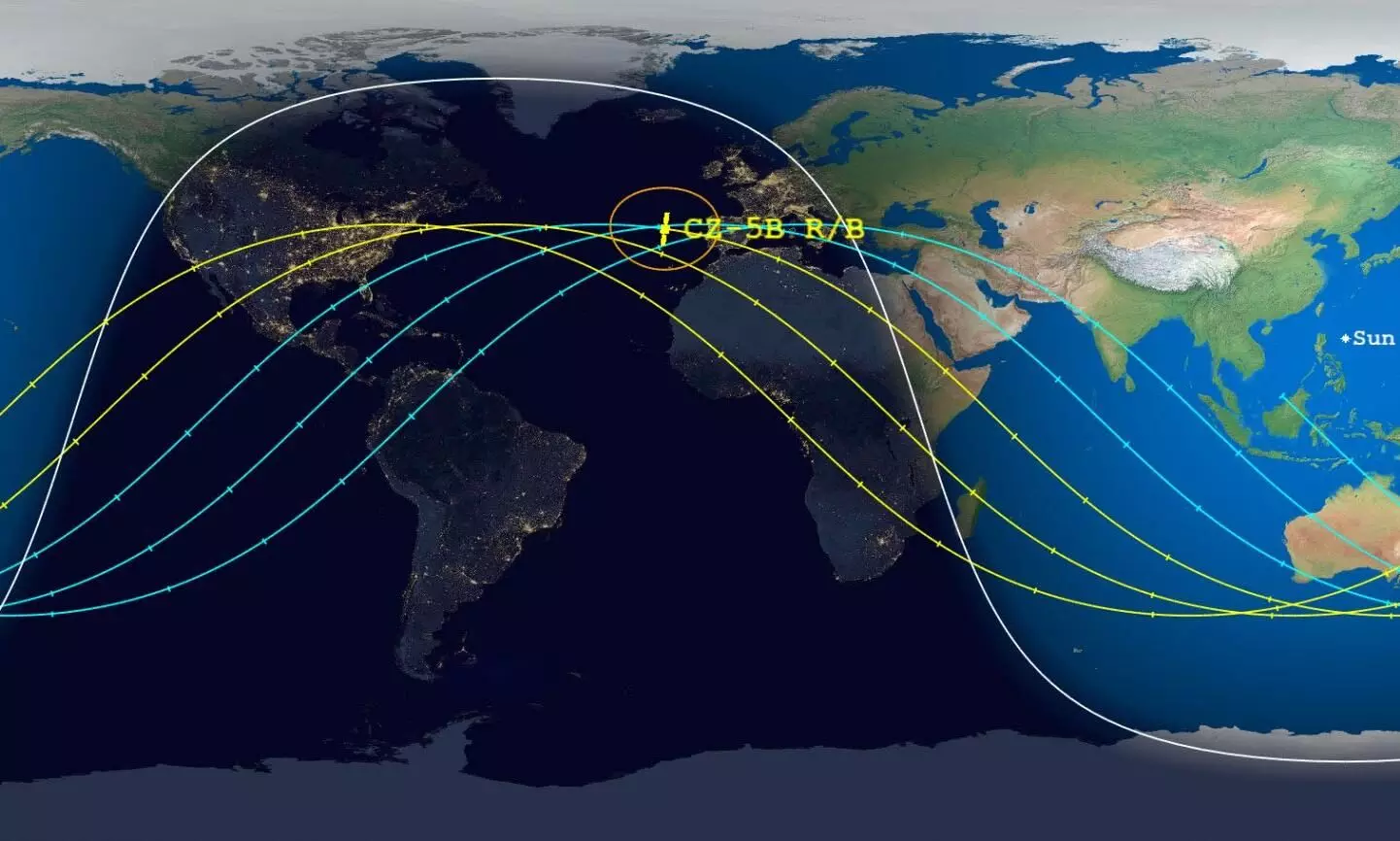 ഭൂമിയിൽ പതിക്കാനൊരുങ്ങി ചൈനീസ്​ റോക്കറ്റ്​; ആശങ്കയുടെ മുനയിൽ ലോകം