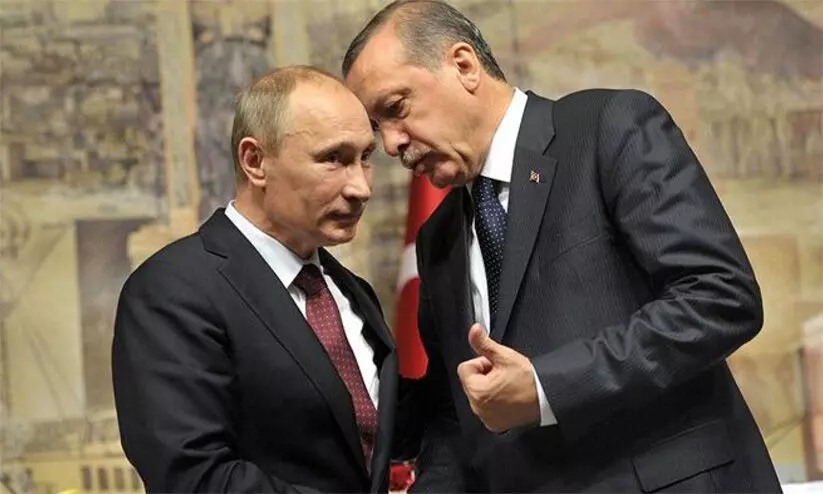 ഇസ്രായേലിനെ ഒരു പാഠം പഠിപ്പിക്കണം; പുടിനോട്​ ഉർദുഗാൻ