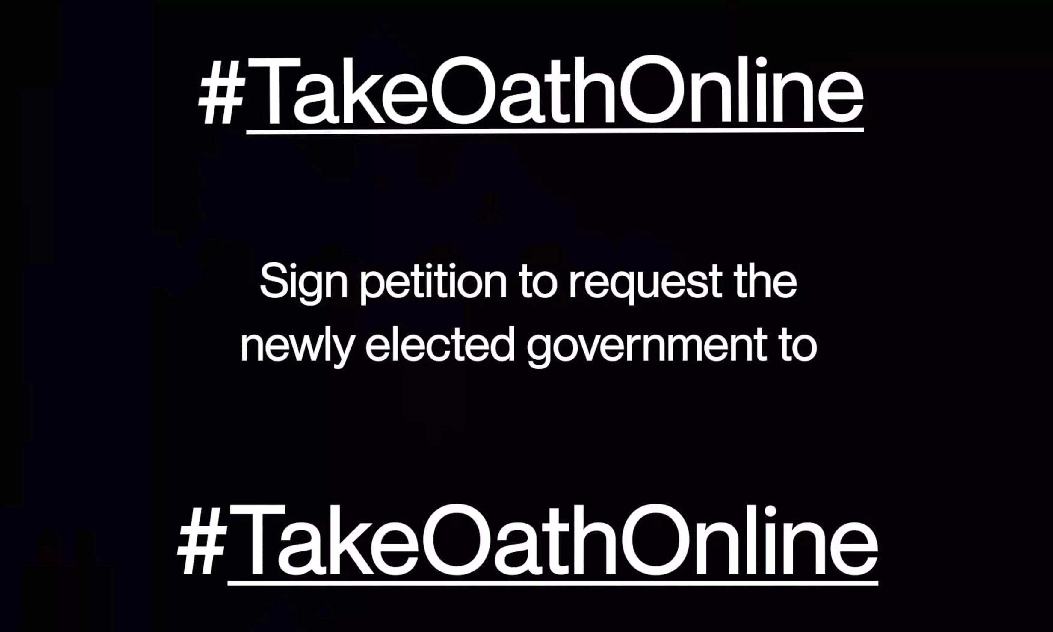 കോവിഡ്​: മന്ത്രിസഭ സത്യപ്രതിജ്ഞ ഓൺലൈൻ ആക്കണമെന്നാവശ്യപ്പെട്ട്​ കാമ്പയിൻ