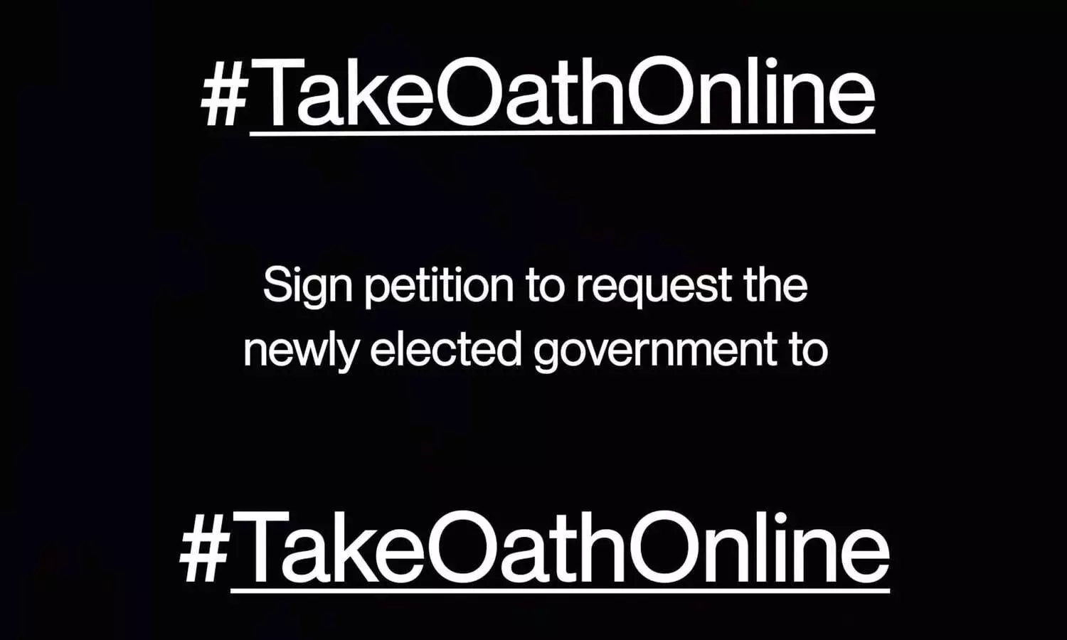 കോവിഡ്​: മന്ത്രിസഭ സത്യപ്രതിജ്ഞ ഓൺലൈൻ ആക്കണമെന്നാവശ്യപ്പെട്ട്​ കാമ്പയിൻ