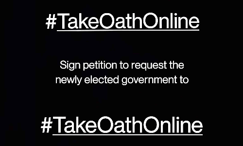 കോവിഡ്​: മന്ത്രിസഭ സത്യപ്രതിജ്ഞ ഓൺലൈൻ ആക്കണമെന്നാവശ്യപ്പെട്ട്​ കാമ്പയിൻ