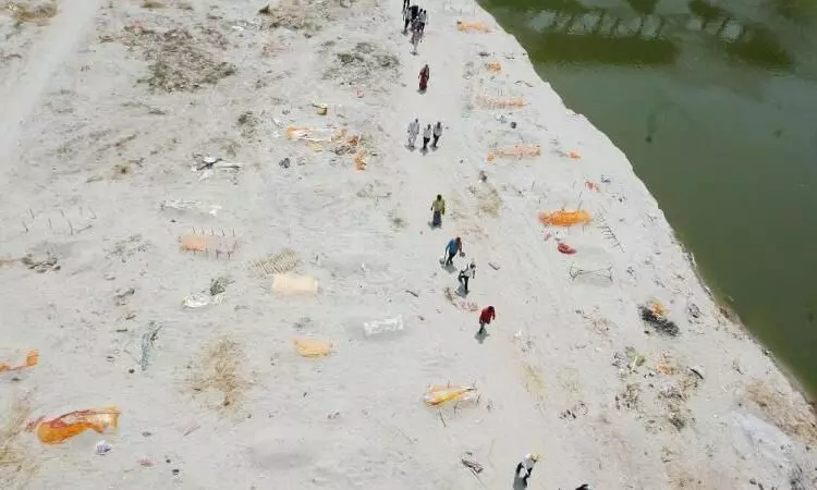 Bodies found buried in sand on banks of Ganga in Uttar Pradeshs Prayagraj