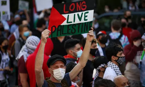 Brooklyn demonstrate support of Palestine