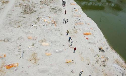 Bodies found buried in sand on banks of Ganga in Uttar Pradeshs Prayagraj
