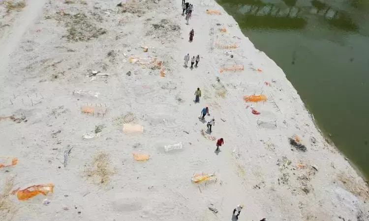 Bodies found buried in sand on banks of Ganga in Uttar Pradeshs Prayagraj