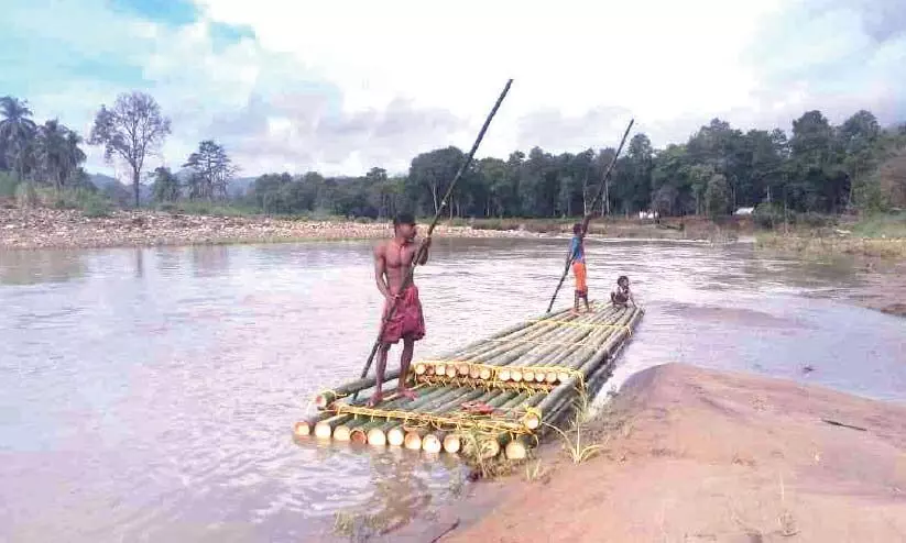 adivasis prepared the raft