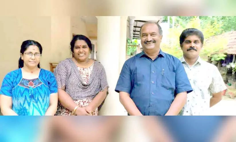 minister kn balagopal with relatives