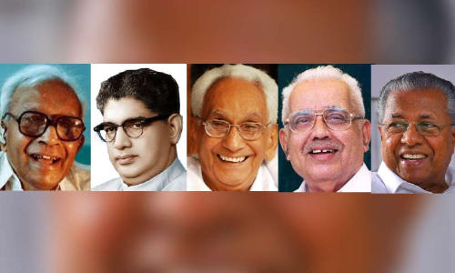 EMS, R. SANKER, k. KARUNAKARAN, E.K. NAYANAR, PINARAYI VIJAYAN