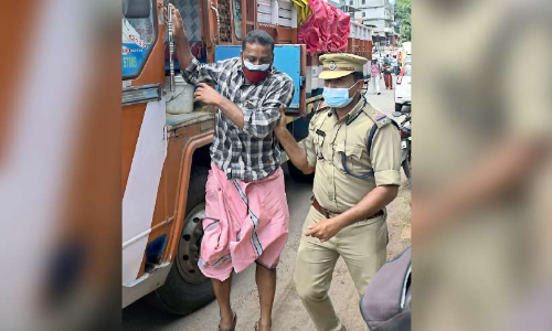 Case filed against a lorry driver for indecent exposure to police