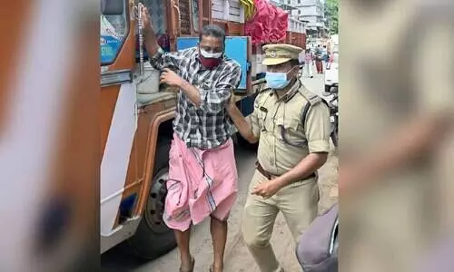 Case filed against a lorry driver for indecent exposure to police