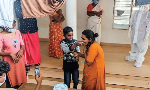 birthday celebration at covid treatment center