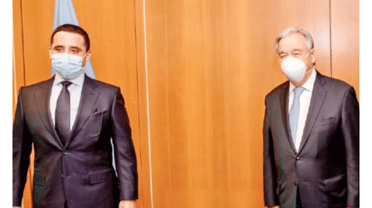 വി​ദേ​ശ​കാ​ര്യ​മ​ന്ത്രി യു.​എ​ൻ മേ​ധാ​വി​യു​മാ​യി ച​ർ​ച്ച ന​ട​ത്തി