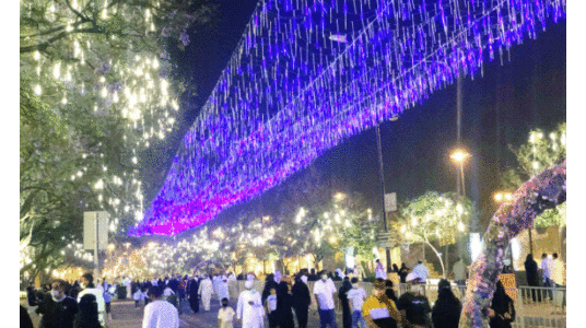 അബ്ഹയിലെ വൈദ്യുതാലങ്കാരം സഞ്ചാരികളെ ആകർഷിക്കുന്നു