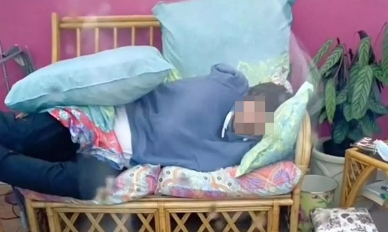 stranger fell asleep on sofa