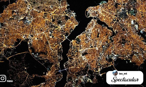 വെള്ളിവെളിച്ചത്തിൽ തിളങ്ങുന്ന ഇസ്താംബൂളിന്‍റെ ചിത്രം നാസ പുറത്തുവിട്ടു