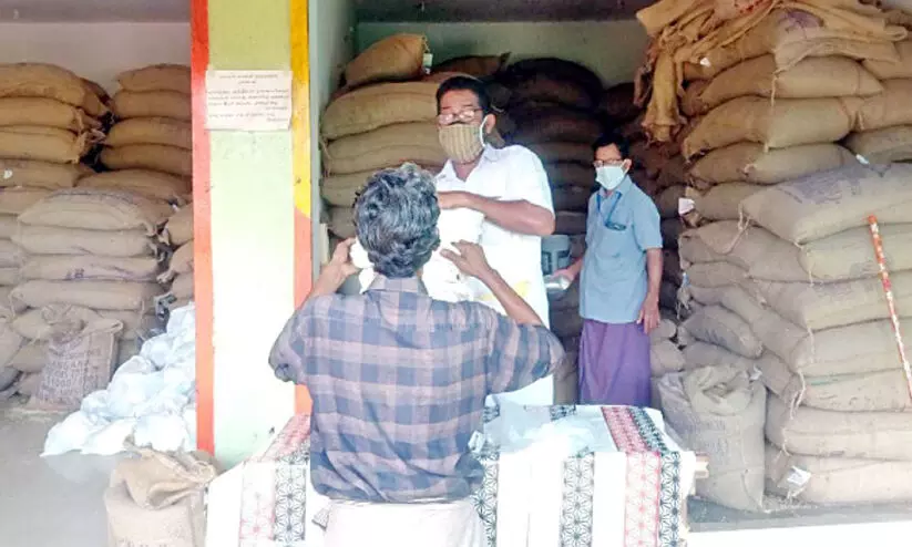 ration distribution by former panchayat president