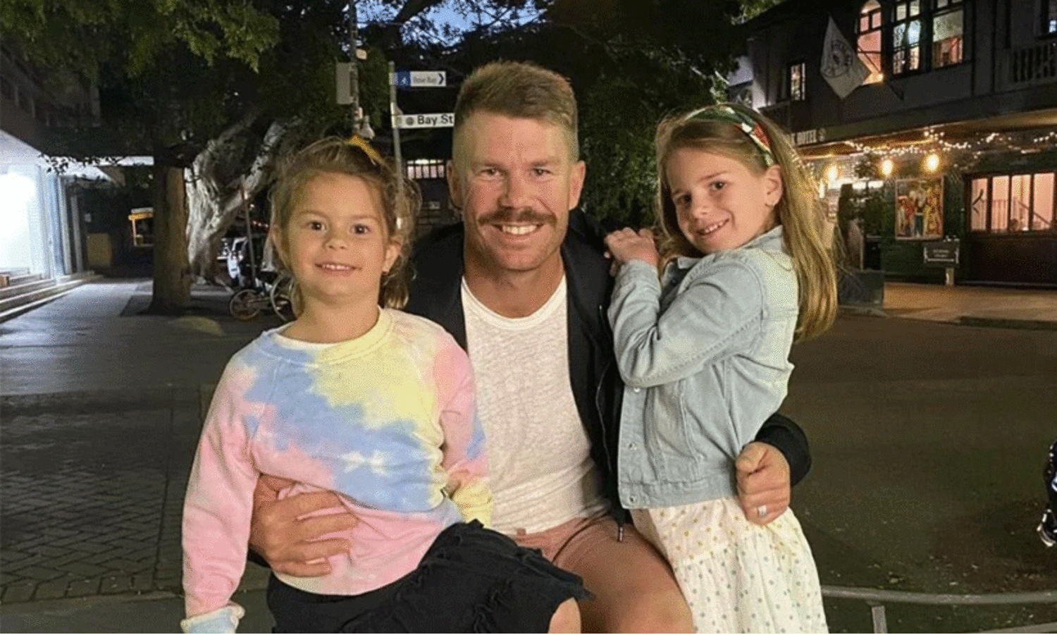 david warner with kids