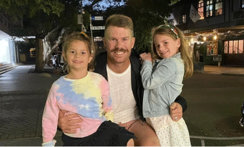 david warner with kids