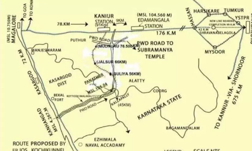 കാണിയൂർ പാതക്ക്​ സാധ്യത മങ്ങുന്നു