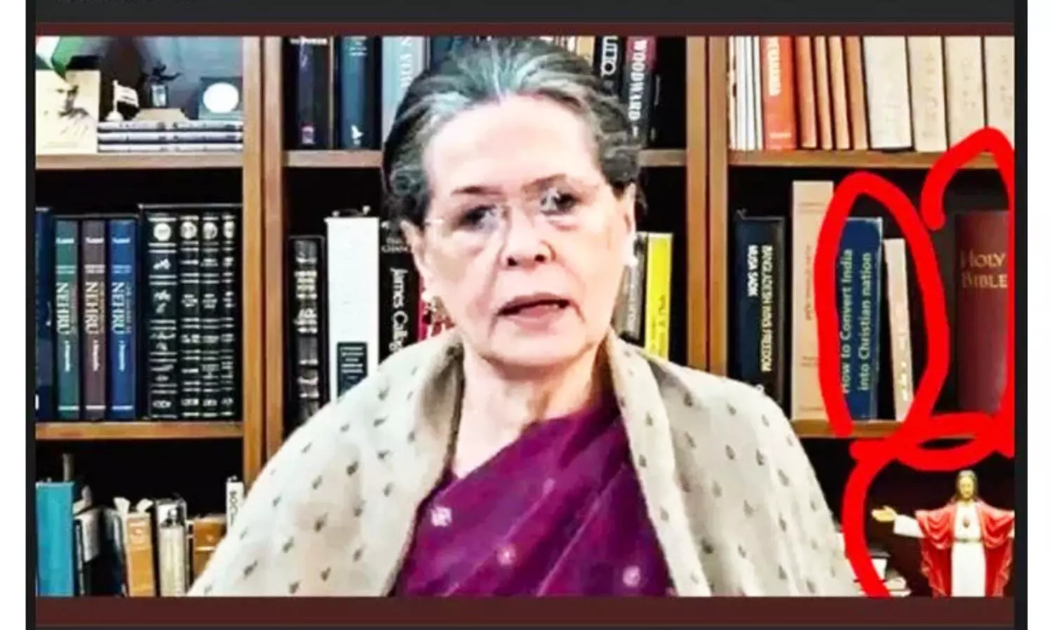 ​ഇന്ത്യയെ എങ്ങനെ ക്രിസ്​ത്യൻ രാജ്യമാക്കാം;ചിത്രം മോർഫ്​ ചെയ്​ത്​ സോണിയ ഗാന്ധിക്കെതിരെ വിദ്വേഷ പ്രചാരണം