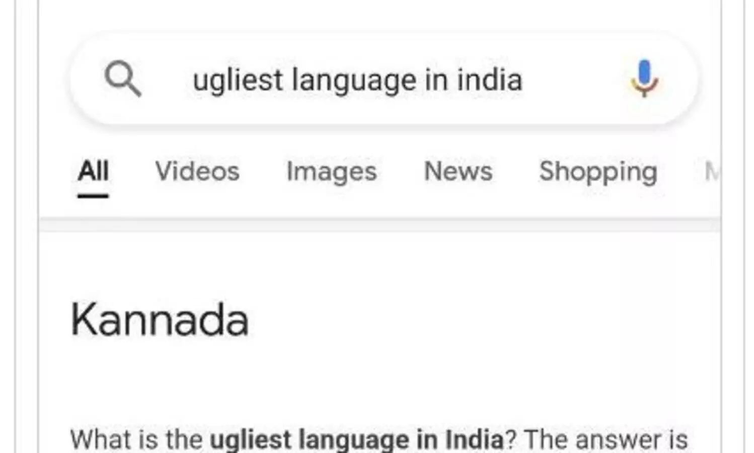 ഇന്ത്യയിലെ ഏറ്റവും മോശം ഭാഷ കന്നട എന്ന് ഗൂഗിൾ; നിയമ നടപടിയുമായി കർണാടക സർക്കാർ