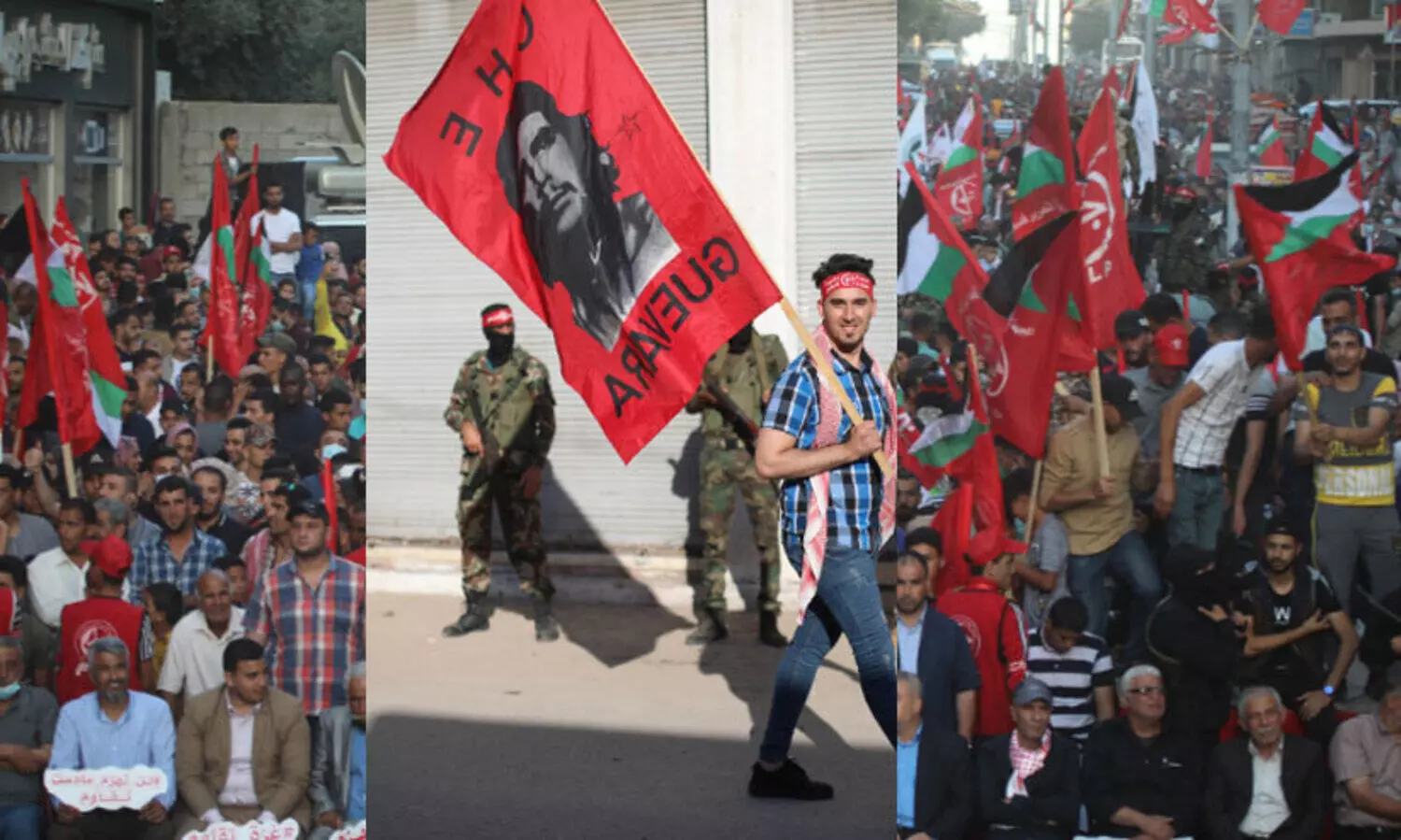 ചെഗുവേരയുടെ ചിത്രങ്ങളും ​തോക്കുകളുമേന്തി ഫലസ്​തീനിൽ സോഷ്യലിസ്റ്റ്​ റാലി