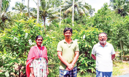 Bimal with his father and agriculture officer