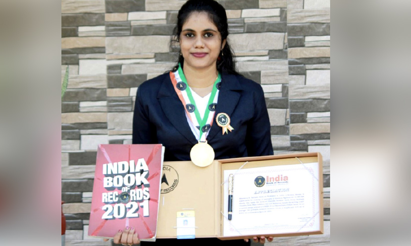 bhaveena with india book of records bhaveena with india book of records