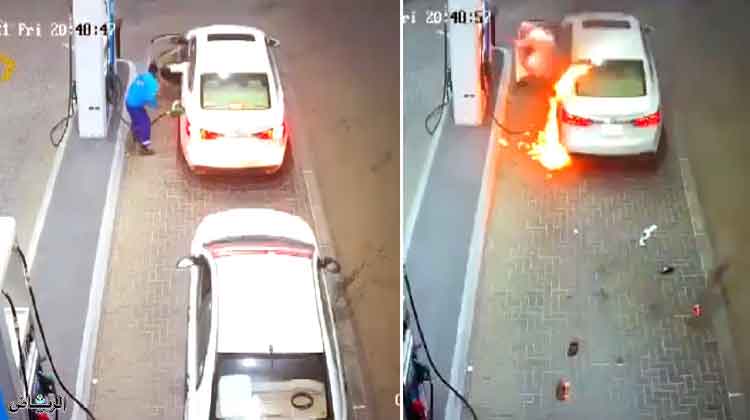 പെട്രോൾ പമ്പിൽ കാറിന് തീപിടിച്ചു പെട്രോൾ പമ്പിൽ കാറിന് തീപിടിച്ചു