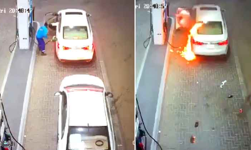 പെ​ട്രോ​ൾ പ​മ്പി​​ൽ കാ​റി​ന്​ തീ​പി​ടി​ച്ചു