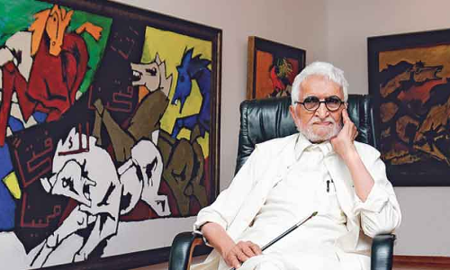 എം.​എ​ഫ്​ ഹു​സൈ​ൻ; ആ ​മാ​ന്ത്രി​ക​വി​ര​ലു​ക​ൾ നി​ശ്ച​ല​മാ​യി​ട്ട്​ പ​ത്തു​വ​ർ​ഷം: ഇ​ന്ത്യ​യു​ടെ വി​ശ്വ​ചി​ത്ര​കാ​ര​ന്​ താ​ങ്ങും ത​ണ​ലു​മാ​യ​ത്​ ഖ​ത്ത​ർ