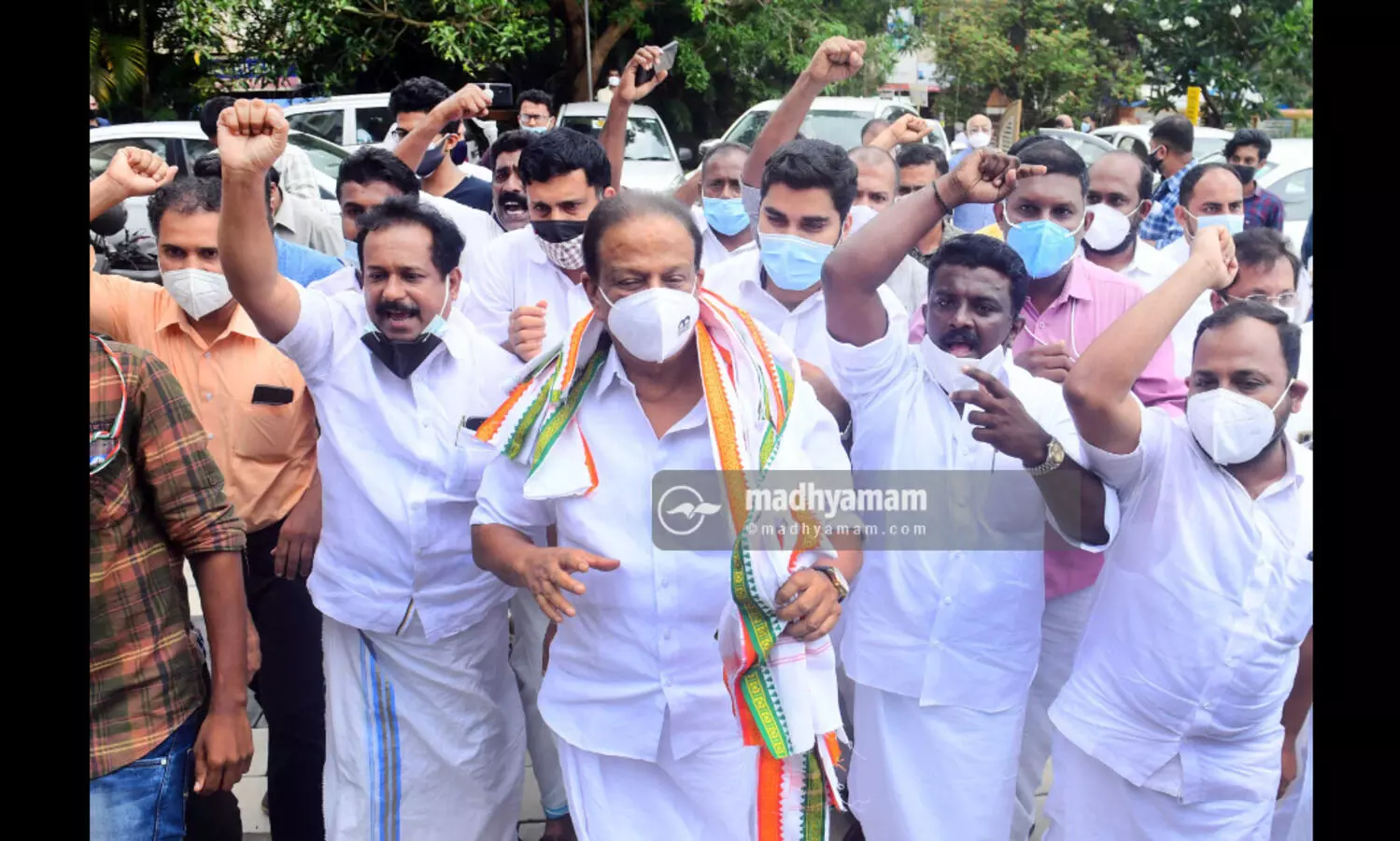 കെ. സുധാകരന്​ കണ്ണൂര്‍ വിമാനത്താവളത്തില്‍ സ്വീകരണം