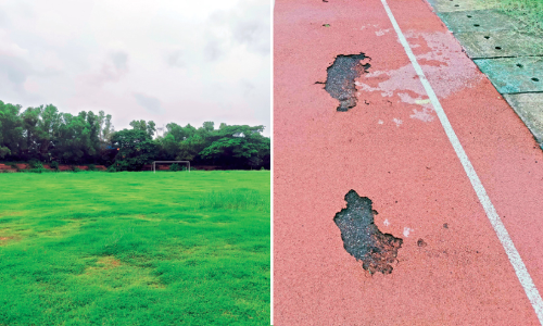 synthetic track damged