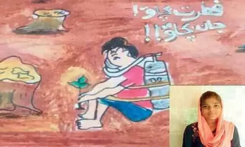 ലോക്ഡൗണിൽ വരയുടെ  വസന്തം തീര്‍ത്ത് അല ഷെറിൻ