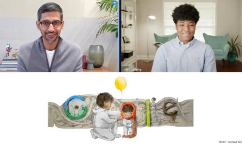 ഡൂഡിൽ മത്സര വിജയിയായ വിദ്യാർഥിക്ക്​ സുന്ദർ പിച്ചൈയുടെ സർപ്രൈസ്​ കോൾ; കൂടെ വലിയ സമ്മാനങ്ങളും