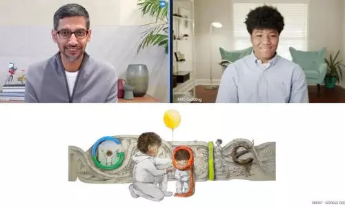 ഡൂഡിൽ മത്സര വിജയിയായ വിദ്യാർഥിക്ക്​ സുന്ദർ പിച്ചൈയുടെ സർപ്രൈസ്​ കോൾ; കൂടെ വലിയ സമ്മാനങ്ങളും