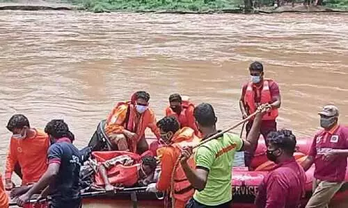 Fire brigade rescues tribal youth trapped river