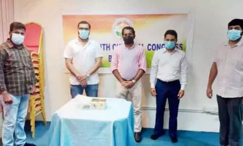 കെ. ​സു​ധാ​ക​ര​െൻറ സ്ഥാ​നാ​രോ​ഹ​ണം ആ​ഘോ​ഷി​ച്ചു