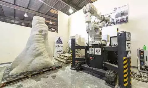 വി​സ്​​മ​യ​മാ​യി ത്രീ​ഡി പ്രി​ൻ​റി​ങ്​ സം​വി​ധാ​നം,മി​നി​റ്റു​ക​ൾ​ക്കു​ള്ളി​ൽ ത്രി​മാ​ന കോ​ൺ​ക്രീ​റ്റ് രൂ​പം