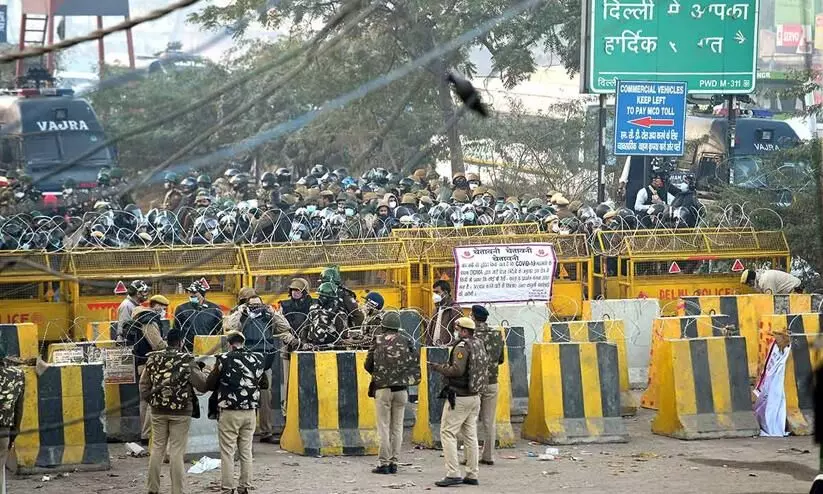RTI reveals Delhi Police spent over Rs 9 lakh to barricade farmers protest sites