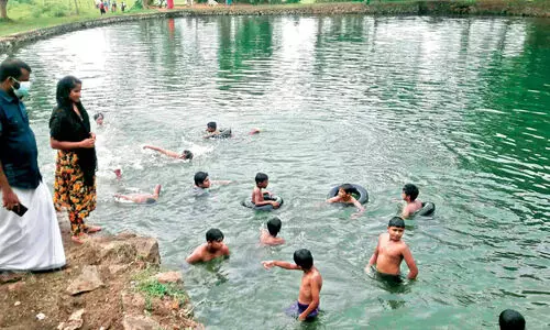 Hasina teaches to swim